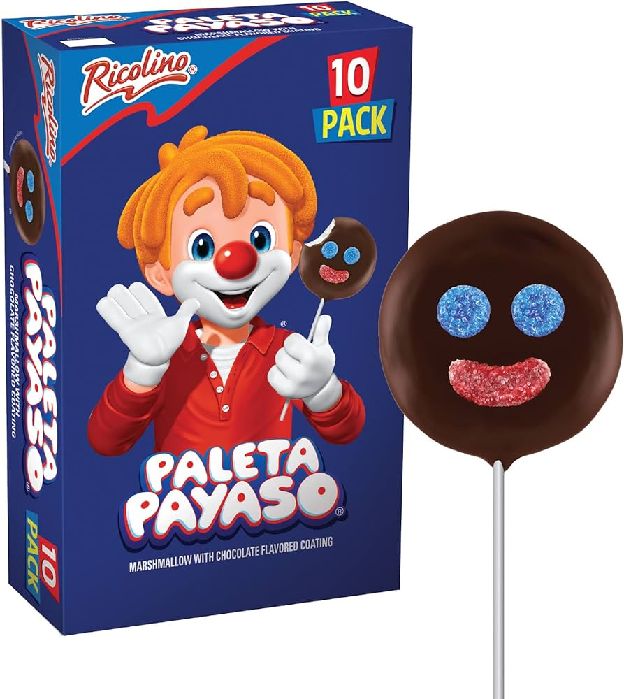 Ricolino - Paleta Payaso Marshmallow Lollipops (10-Count Box, 2-Pack)