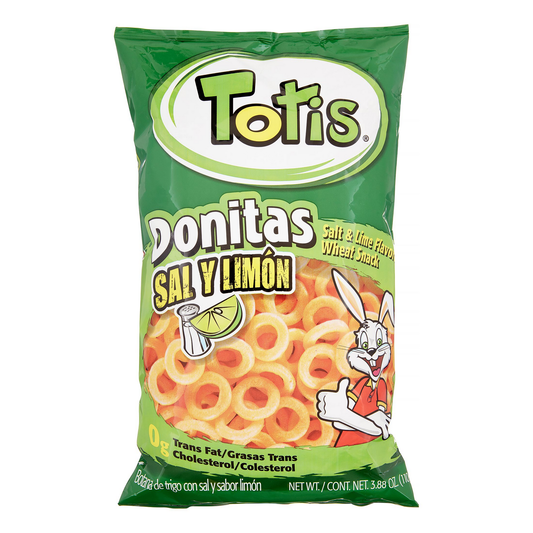 TOTIS DONITAS SAL Y LIMON 12 PAQUETES DE 3.88 OZ