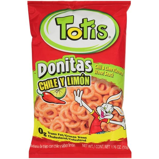 TOTIS DONITAS CHILE Y LIMON 12 PAQUETES DE 3.88 ONZAS