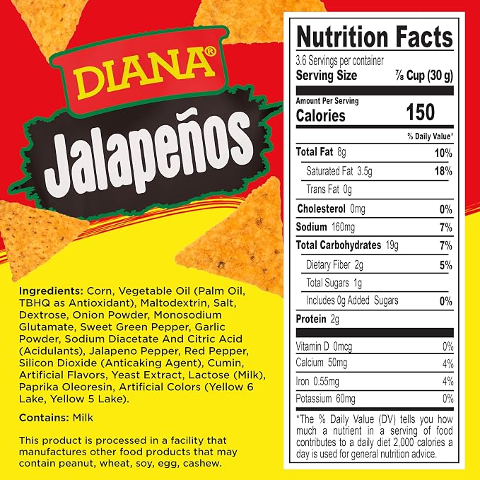 Diana Tortillas Sabor Jalapeño (paquete de 24, 4.12 oz)