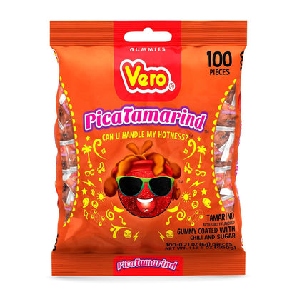 Vero - Tamarind Gummy Coated With Chili and Sugar (1 bag, 100 pcs)