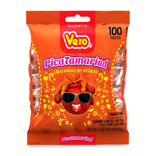 Vero - Tamarind Gummy Coated With Chili and Sugar (1 bag, 100 pcs)