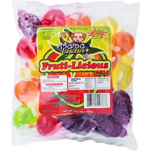 MAMA LYCHA FRUTI-LICIOUS GELS 12 BOLSAS DE 35.3 OZ