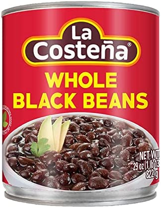 LA COSTEÑA WHOLE BLACK BEANS 12 LATAS DE 29 ONZAS