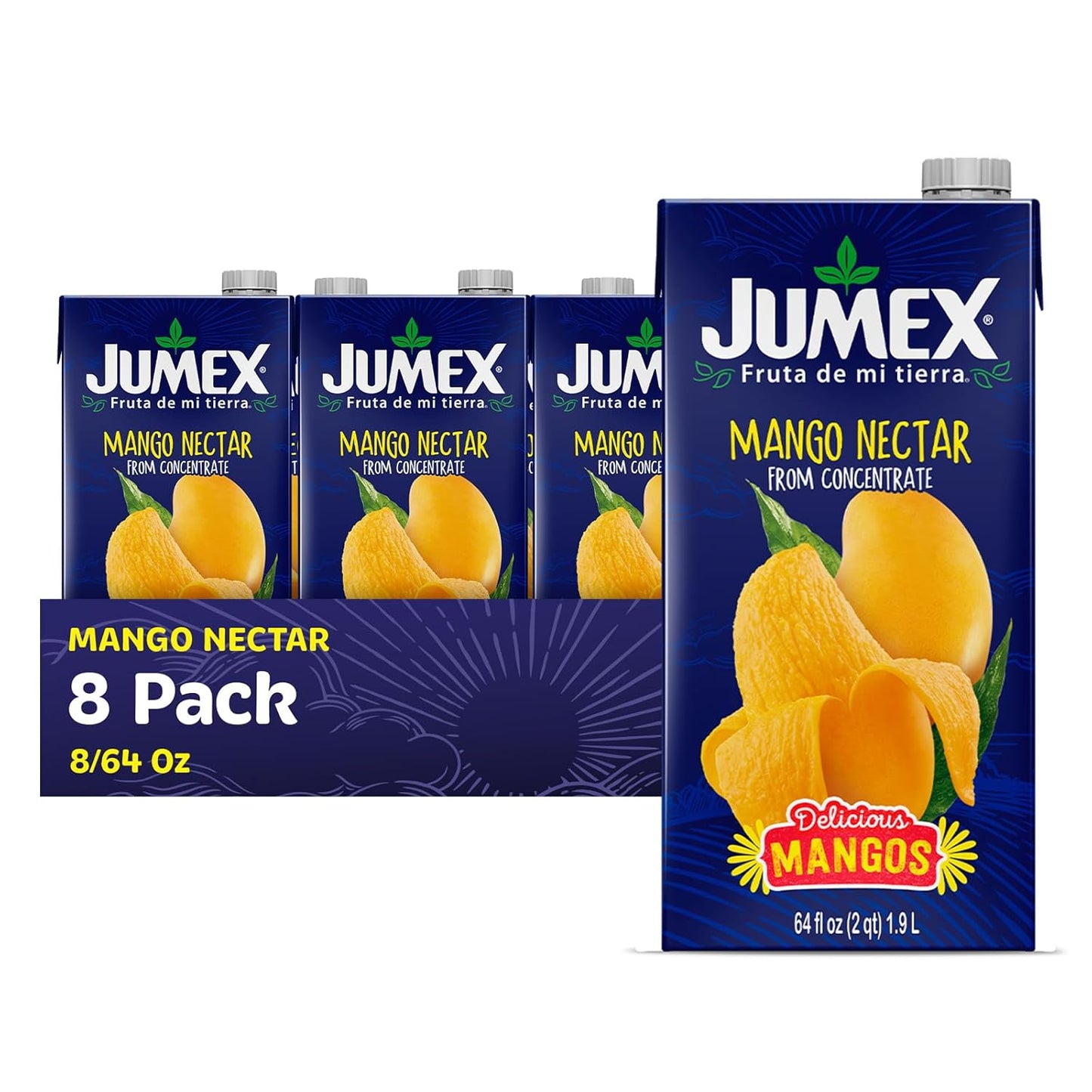 JUMEX 8 BOTELLAS 64 ONZAS MANGO